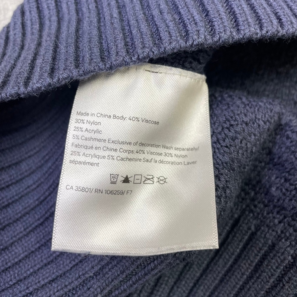 Lululemon Textured Knit Cashmere Blend Sweater M/L Navy Blue Raglan Pullover - Picture 13 of 16